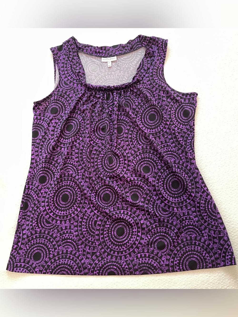 Fashion Bug PLUS SIZE OX Purple & Black Sleeveless Tank Top